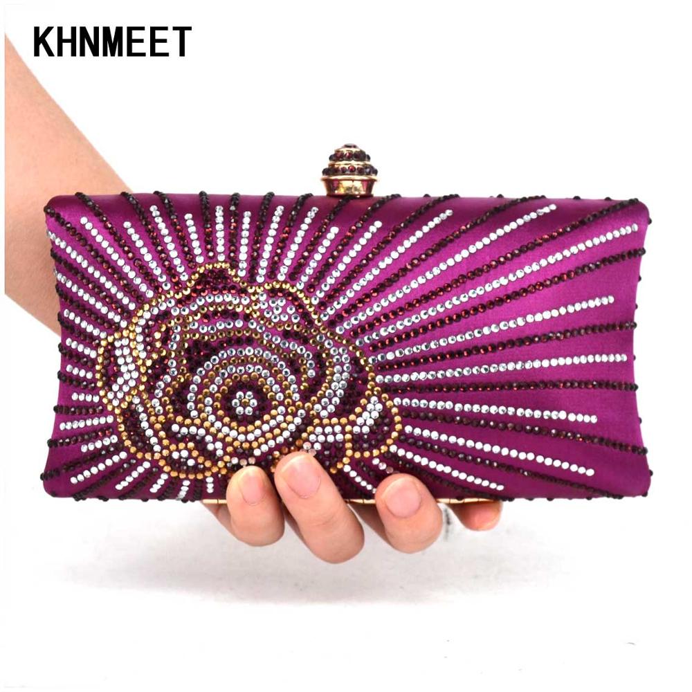 6 color Silver sparkly Crystal Evening Clutch Bag Lovely banquet Purse Wedding Party Bag stylish Mini Handbags 39