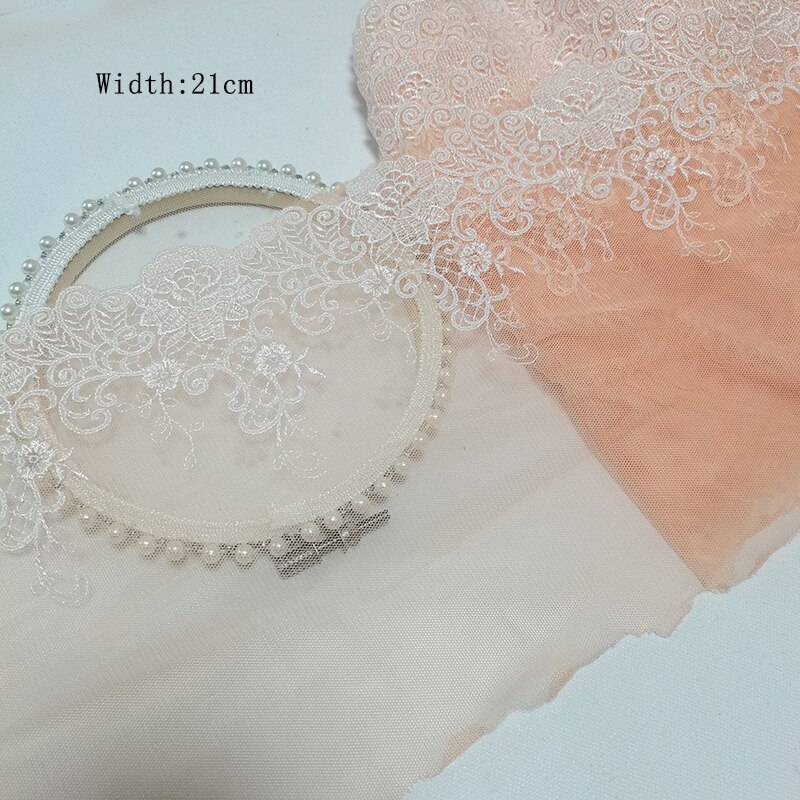 5 Yards 17-26cm Multicolor Mesh Embroidery Lace Trim Handmade DIY Needlework Sewing Doll Dress Clothing Material 150