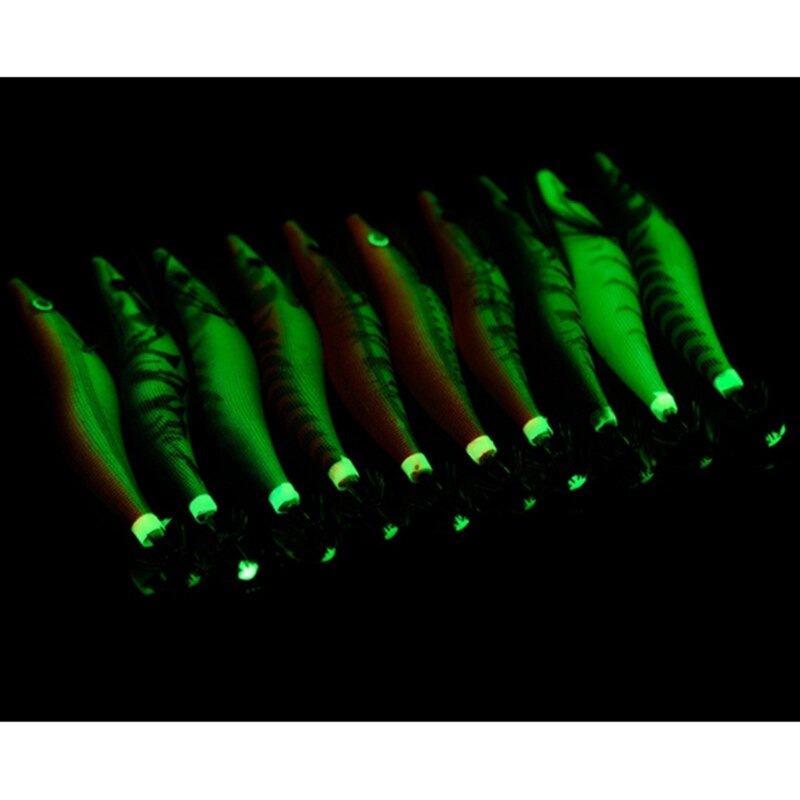 Lot d&#39;appâts pour la pêche, pack de leurres pour attraper des poissons comme les calamars, les poulpes, les seiches, les crevettes, yeux 3D, 10 pièces