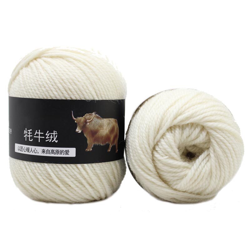 100g virkat garn multicolor handstickning tillbehör mångsidig mjuk tröja mössa halsduk linje färgad längd 300m: Mjölk vit