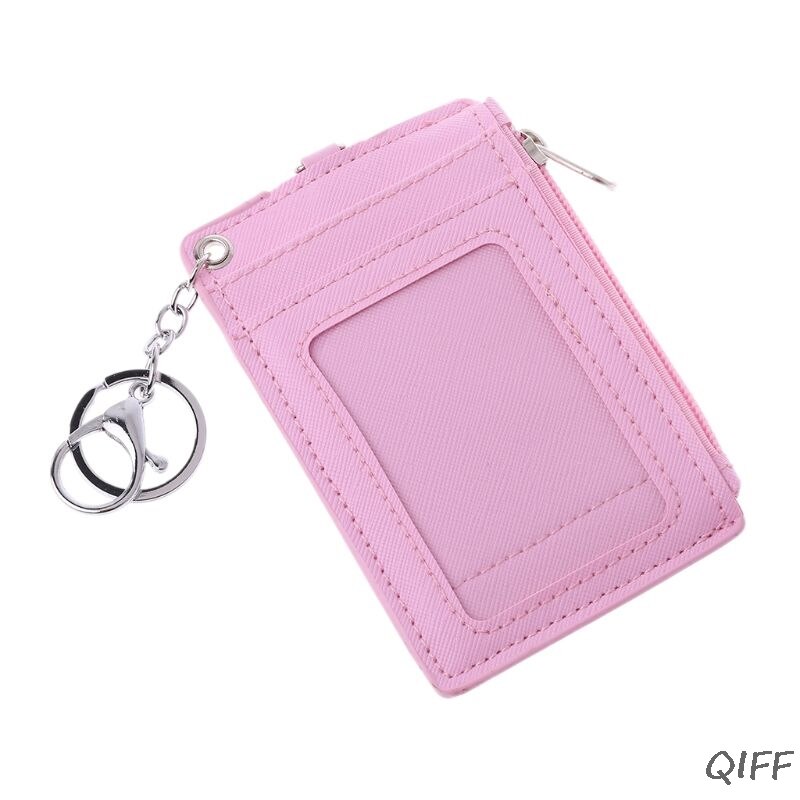 Porte-carte d'identité en cuir Portable, porte-Badge de crédit, porte-monnaie, portefeuille, porte-clés: PK