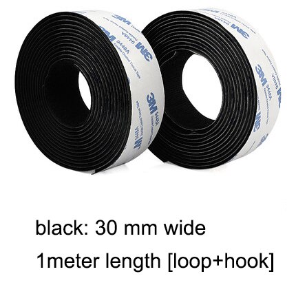 1Meter/Pairs Strong Self adhesive Hook and Loop Fastener Tape nylon sticker Hook adhesive with Glue for DIY 20/25/30/38/50mm: 30mm black 1meter