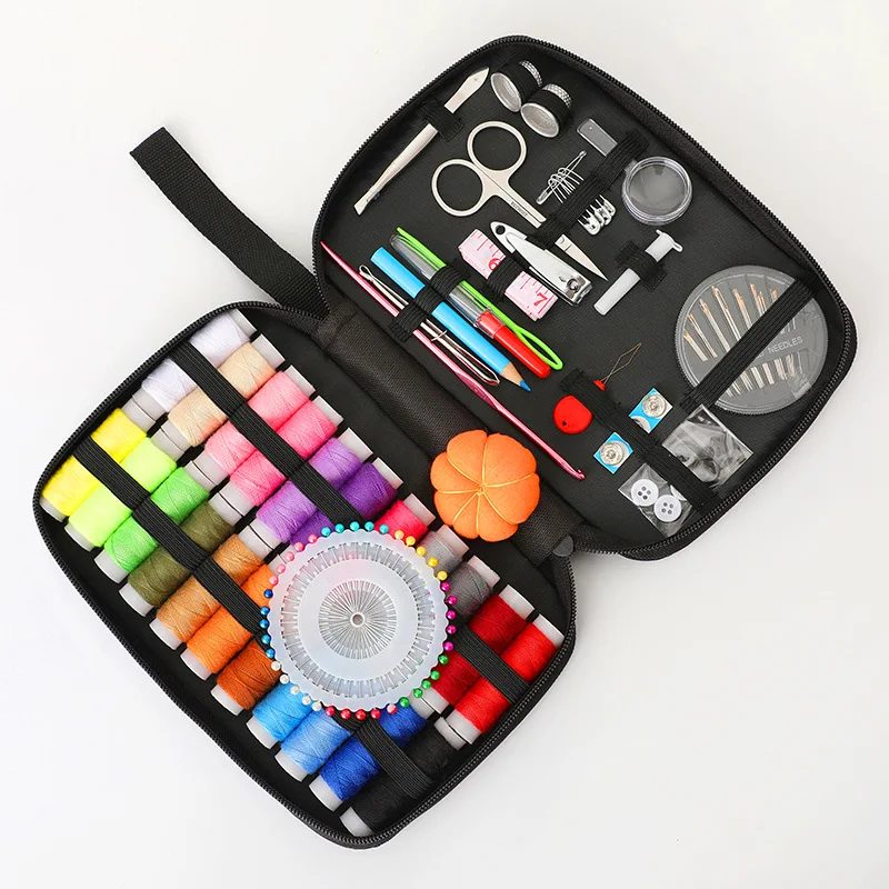 Kit de costura para mamá Abuela Mujeres Hombres Adultos Niños Adolescentes Principiantes Niños Viajero, Suministros de costura portátiles Accesorios: Gris oscuro