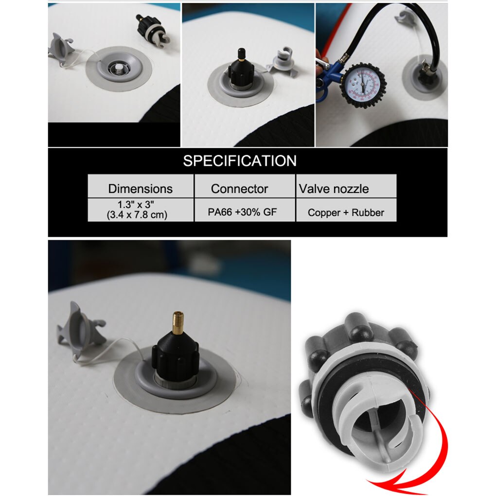 Duurzaam Air Valve Adapter Slijtvaste Roeiboot Air Valve Adapter Nylon Kajak Opblaasbare Pomp Adapter Voor Sup Board