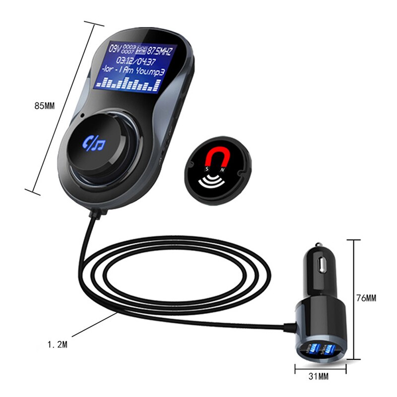 1pc Audio Car Mp3 Player Bluetooth FM Transmitter with LCD Display Wireless In-Car FM Modulator Handsfree Bluetooth