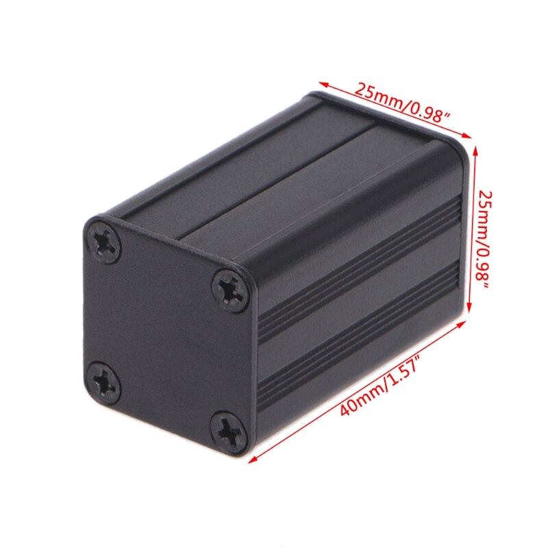 Aluminiowa obudowa elektroniki pudełko projektowe obudowa czarny 40x25x25mm