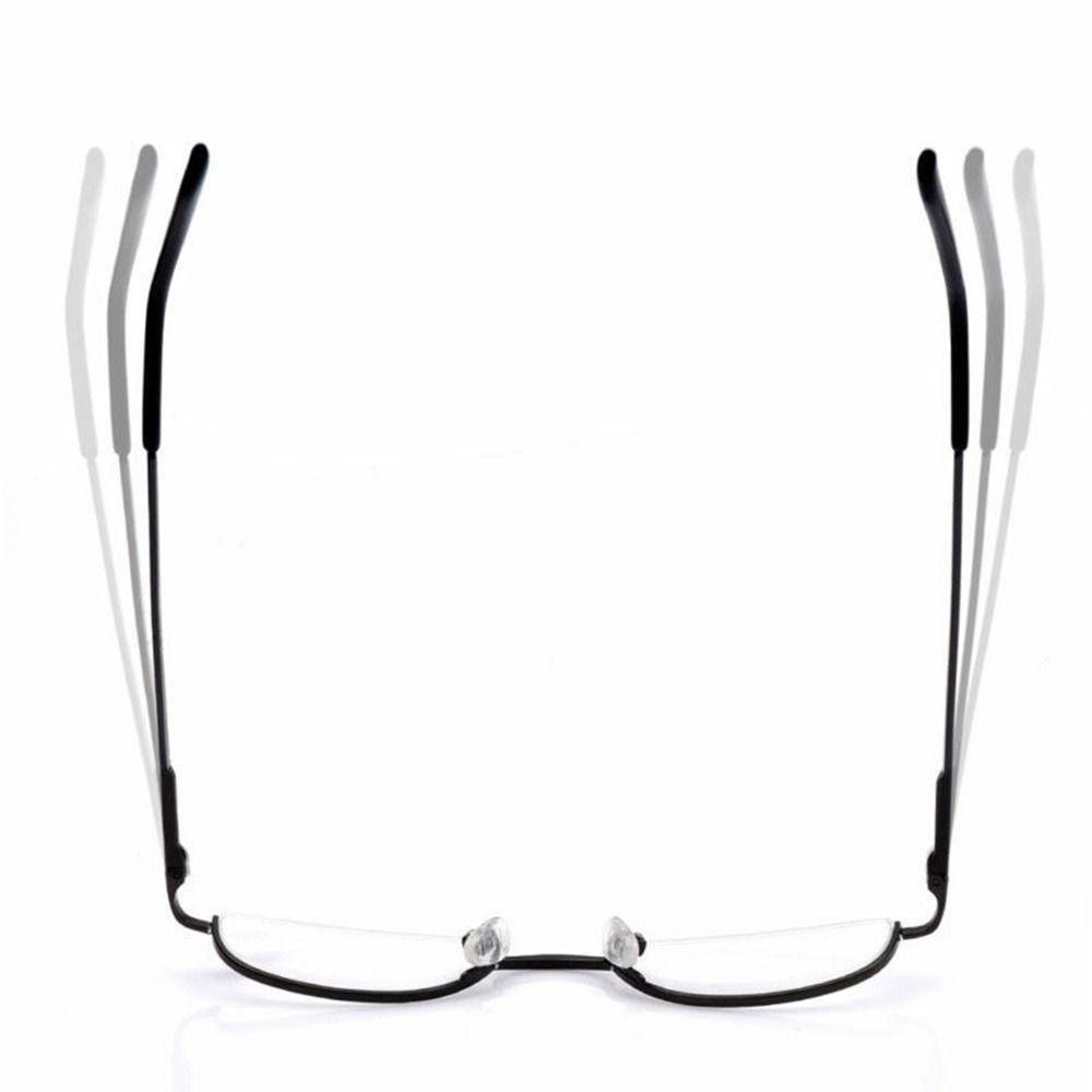 flexibel, tragbare lesebrille mit federscharnier, metall-halbrahmen ,  +1.00 ~ +4.0 dioptrien, halbmond-lesebrille