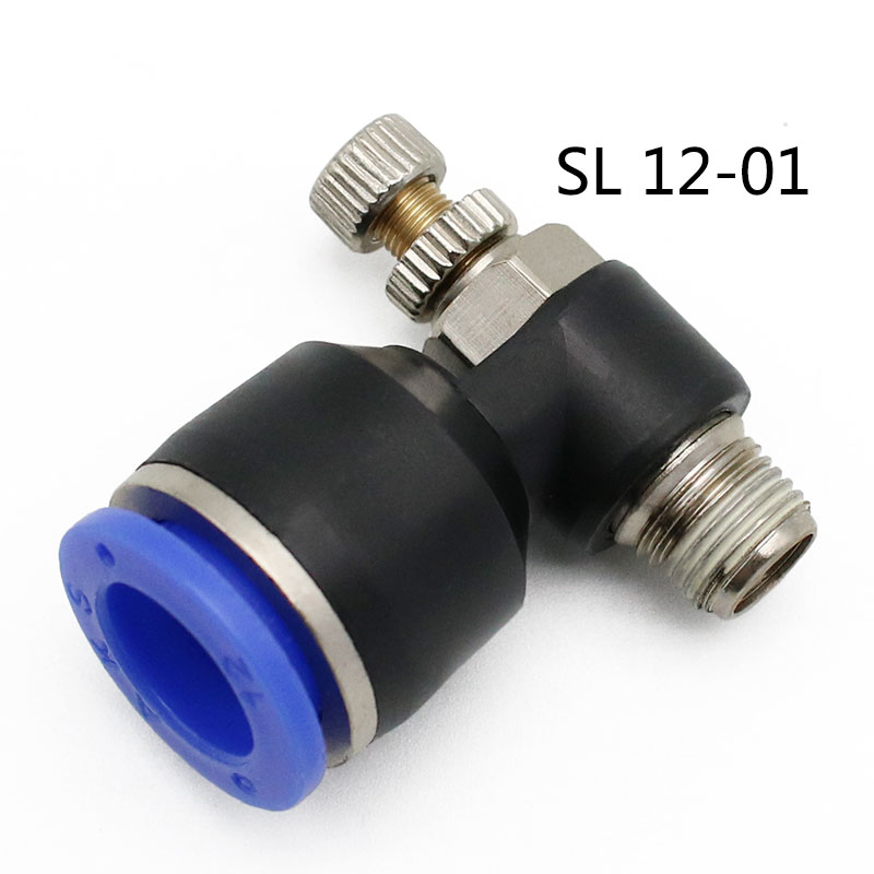 Pneumatischer Geschwindigkeitsdurchflussregler, 8 mm, 6 mm, 10 mm, 12 mm Außendurchmesser, Schlauchrohr, 1/4 Zoll BSP, 1/8 Zoll, 3/8 Zoll, 1/2 Zoll männliches Gas-Luftstrom-Endventil, Schnellmontage: Rose Rot
