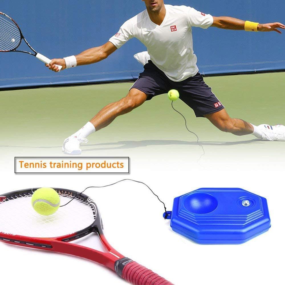 1pc bleu plastique raquette balle formateur simple Tennis pratique Base élastique Tennis exercice dispositif d'entraînement Tennis accessoires