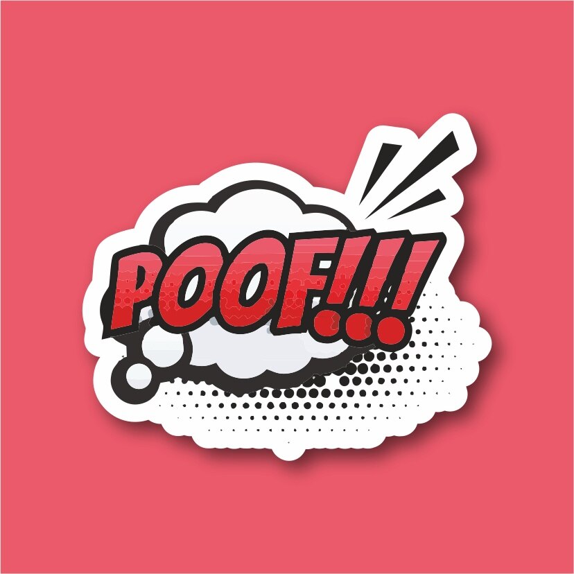 Poof Pop Art Laptop En Telefoon Sticker-Decal Max.8cm