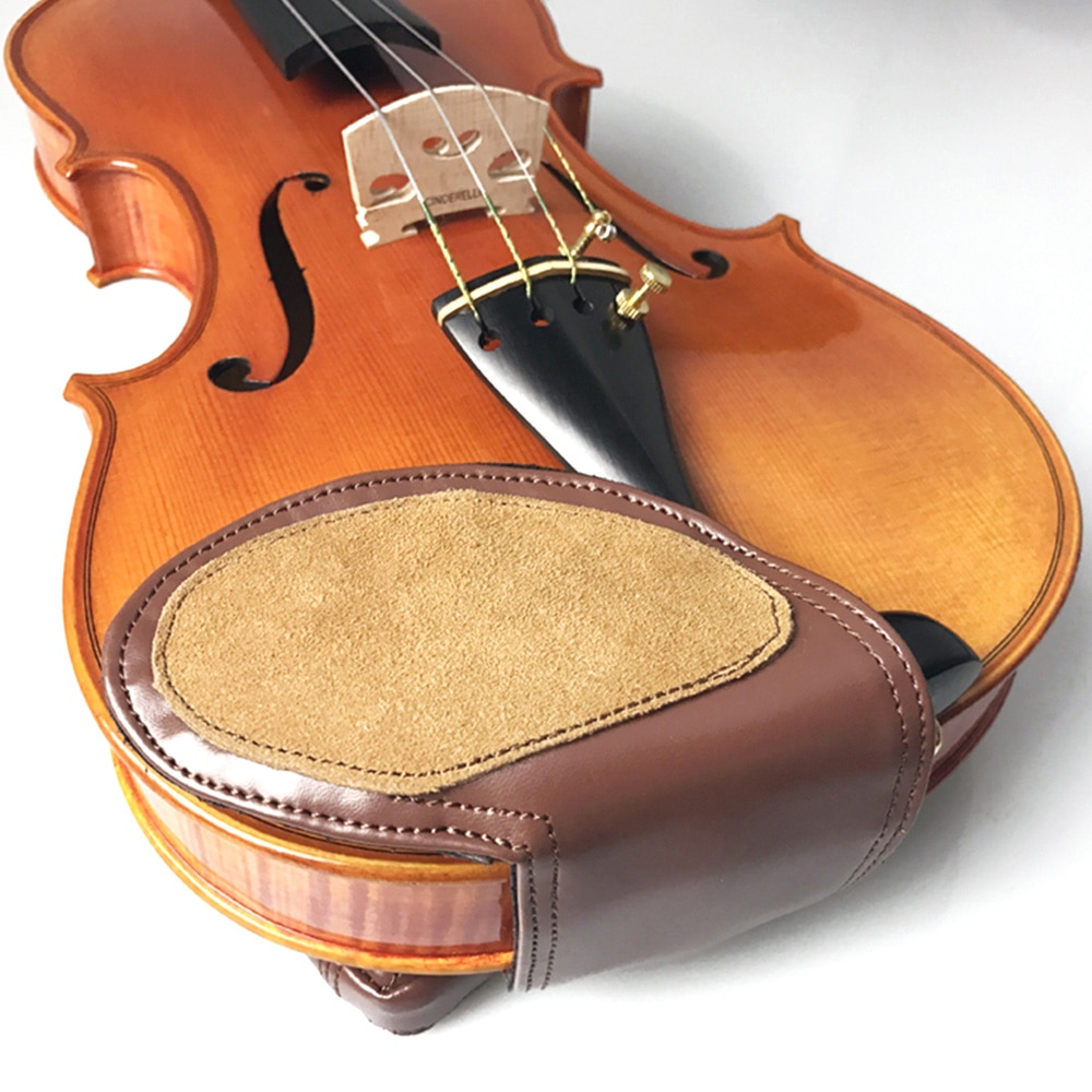 Violin Shoulder Rest 1/4 4/4 1/8 Beautiful Leather Chinrest Pad Padded Violin Chin Shoulder Fiddle Partners Musical Instruments