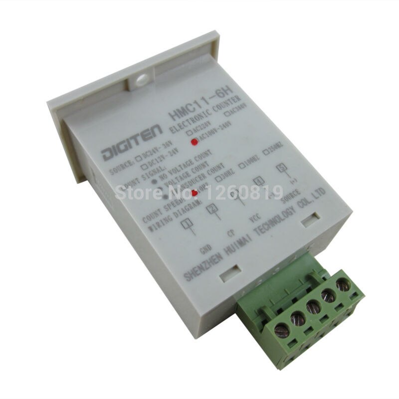 DIGITEN 100V-240VAC 6-Digit 0-999999 LED Display Digital UP Counter+NPN Proximity Switch Sensor