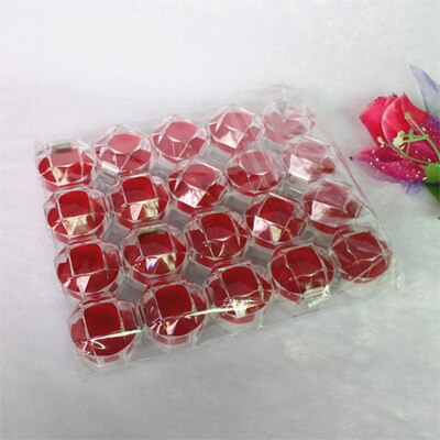 Mordoa 20pcs/lot 3 Color Options Jewelry Package Ring Earring Box Acrylic Transparent Wedding Packaging Jewelry Box: Red