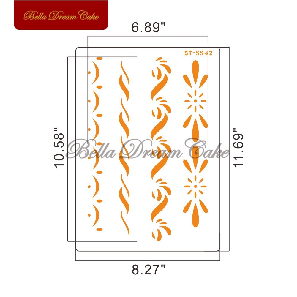 Flower Leaf Pattern Cake Stencil Plastic Layering Stencils DIY Scrapbooking Drawing Stencils Christmas Home Decoration Template: ST-5542