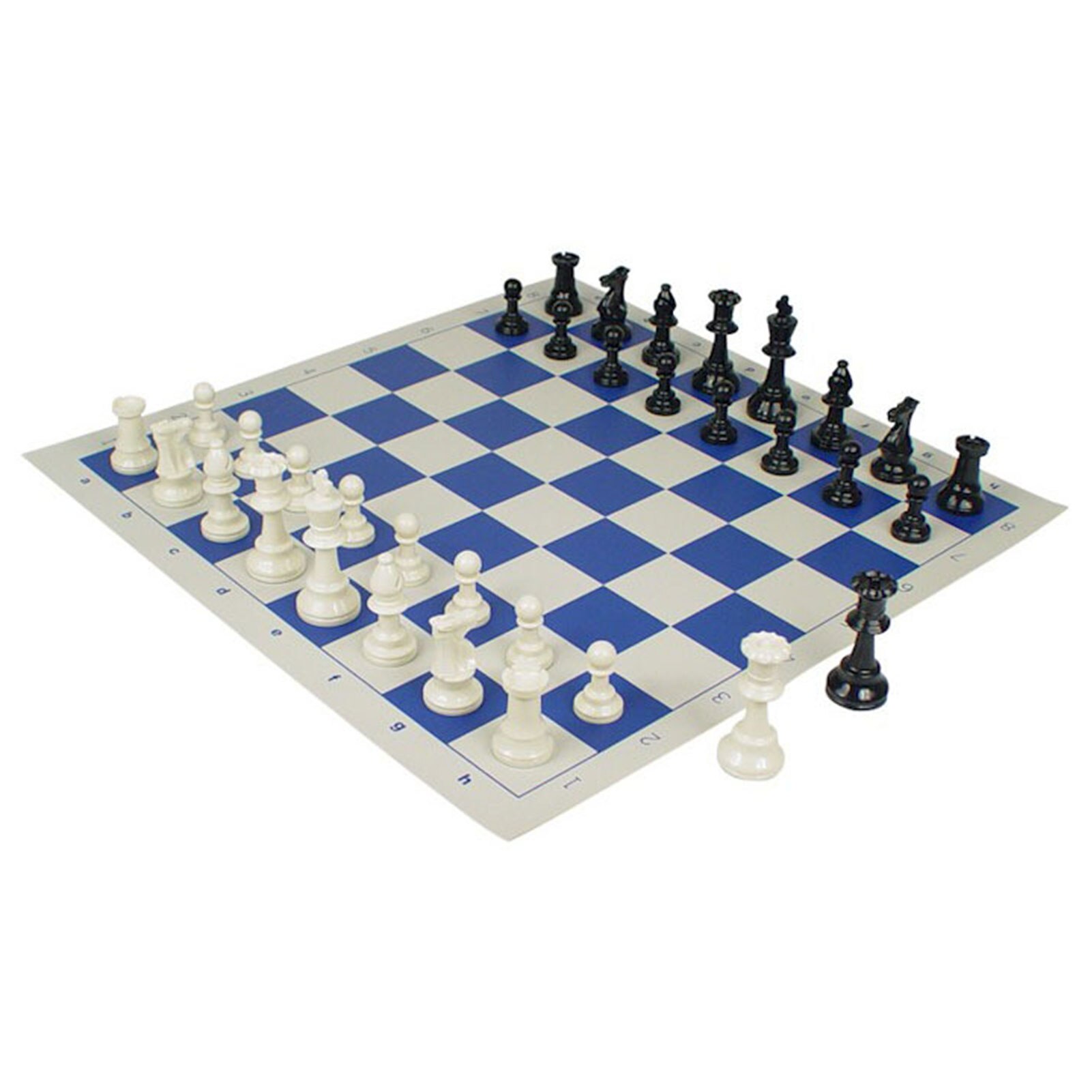 Portable Travel Chess Traditional Chess Board Set for Club Tournament with Rolled Board Plastic Chess Bag Game