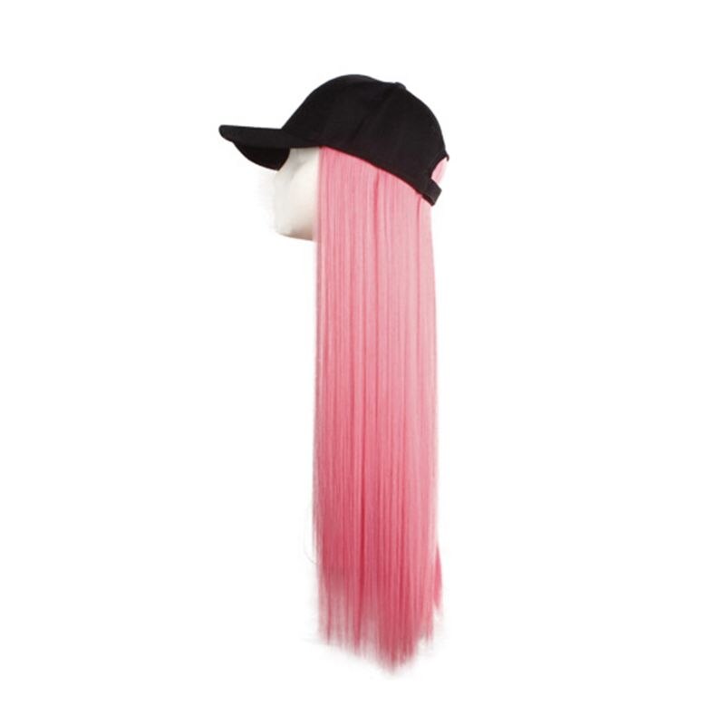 Wilde vrouwen pet pruik kleur lang steil haar krullend eendelige honkbalpet pruiken cosplay feest aankleed rekwisieten: 4