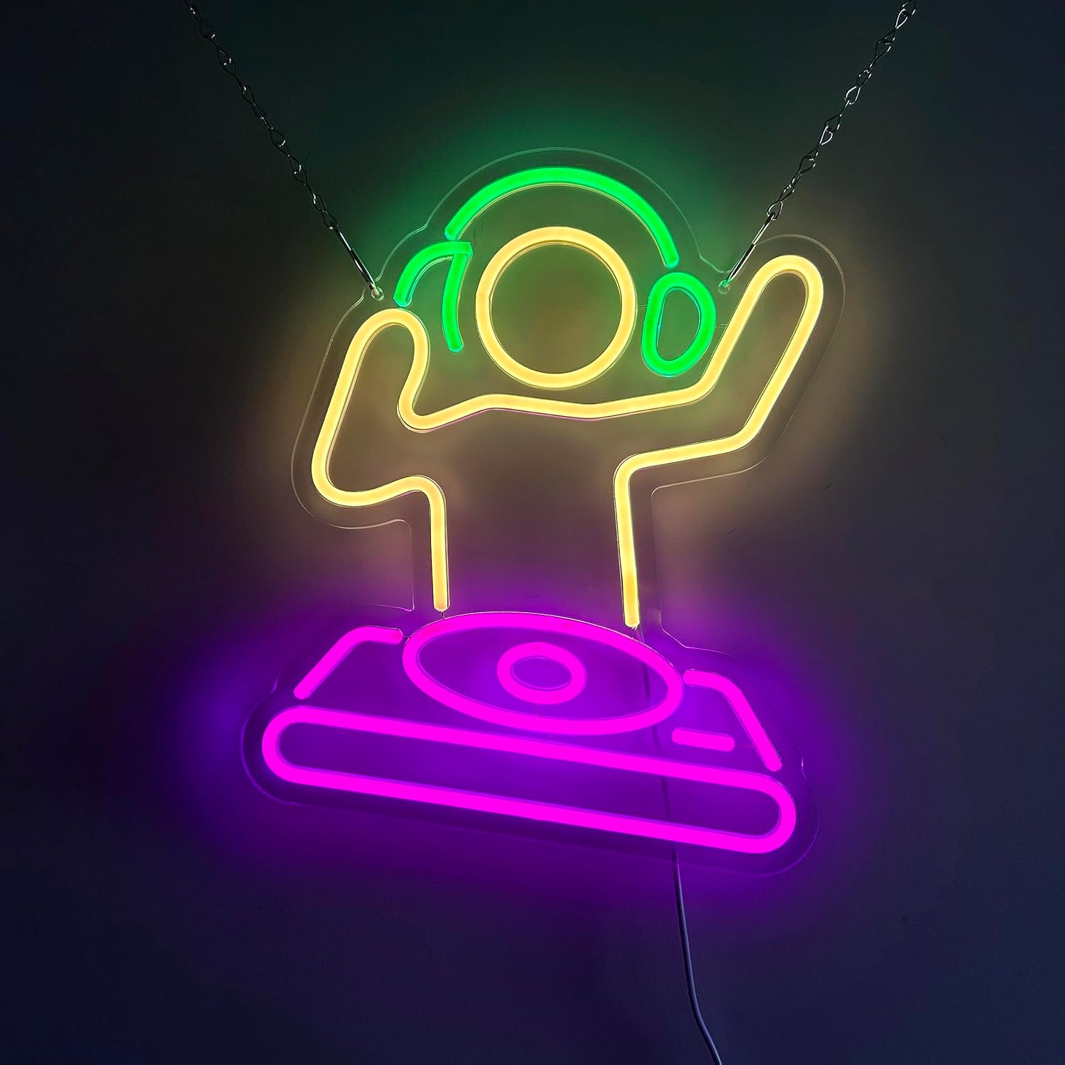 DJ garçon enseigne au néon LED enseigne au néon USB veilleuses lettre lumineuse pour mur salle de jeu Bar Pub homme grotte fête salle décoration: Default Title