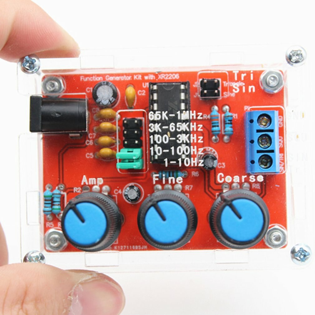 For XR2206 High-precision Signal Generator DIY Parts With Shell Function Generator Signal Conditioning 1Hz-1MHz Signal Generator