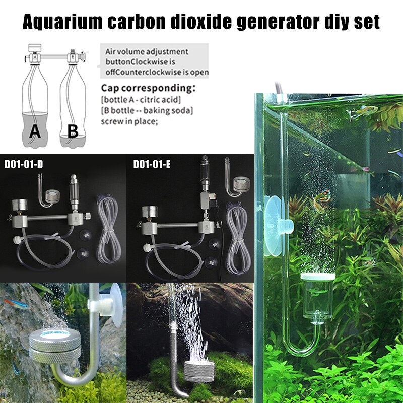 Aquarium DIY CO2 Generator System Kit with Solenoid Valve Bubble Counter for Plants Aquarium SP99