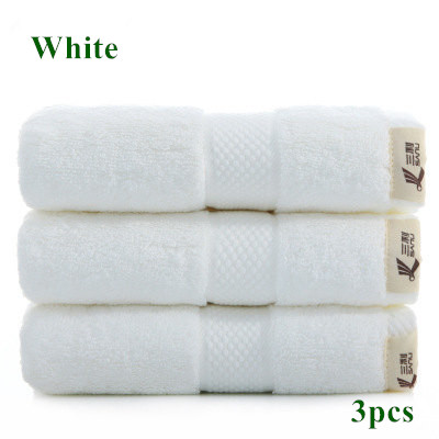 3 stk tykkere 140g bomuldshåndklæde badeværelse par år for voksne hjem hotel hjem superabsorberende ansigt håndklæder: Hvid
