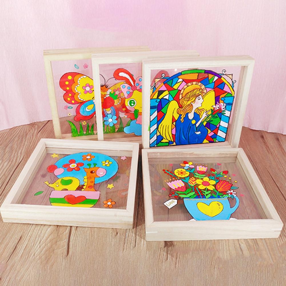 20/30cm madeira acrílico moldura de foto sem rebarbas artesanato diy crianças pintura quadro de exibição de papel fazendo molde quadro decoração de casa