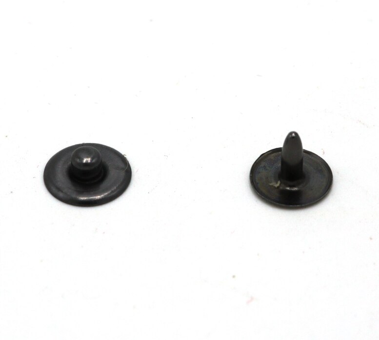 100 juegos de remaches de latón de 9,5mm para pantalones vaqueros, clavos de botón de cobre antiguo