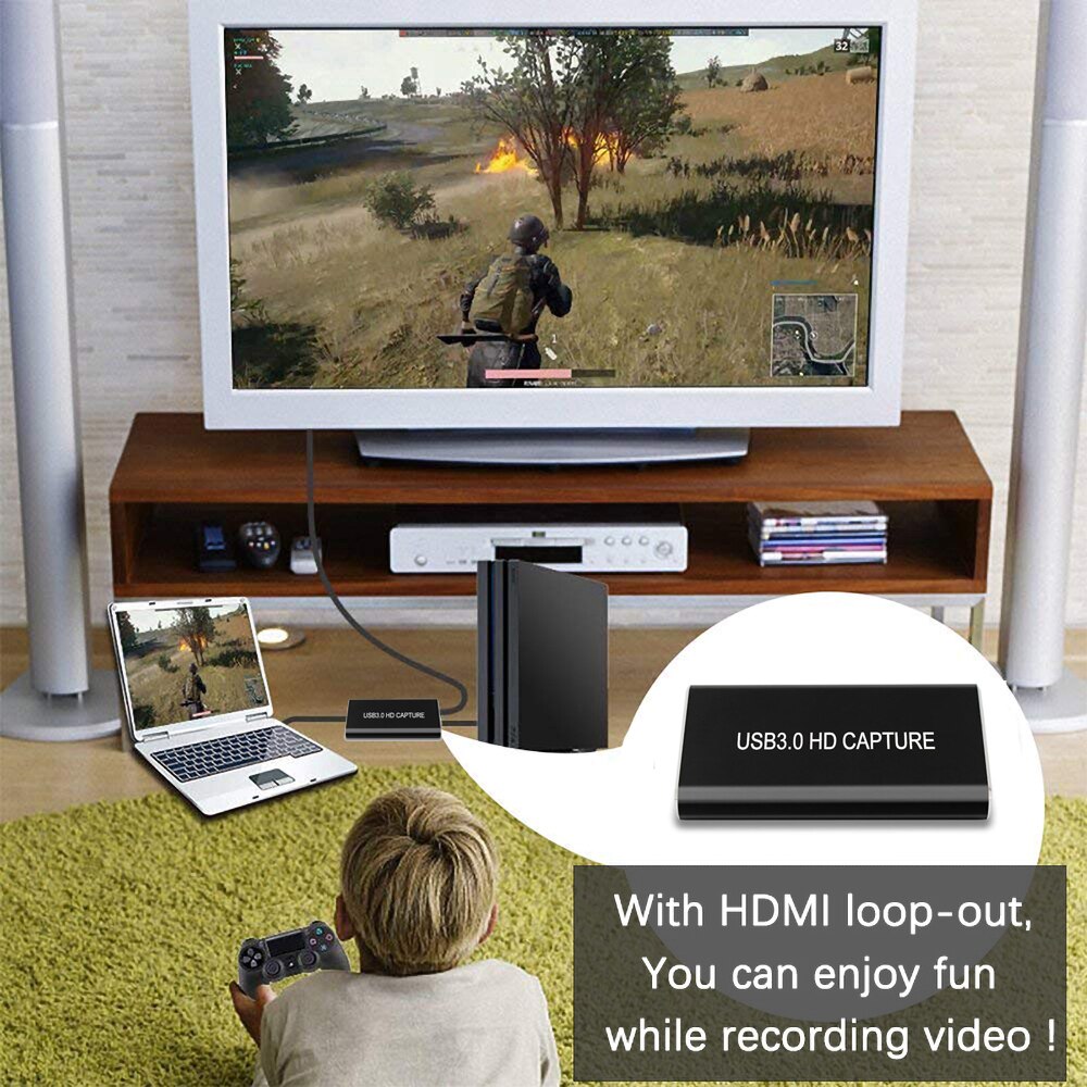 Type c video capture card 4k hdmi til usb 3.0 hdmi capture 3.5 mm output til  ps4 telefon tv tuner kort til windows spil optagelse