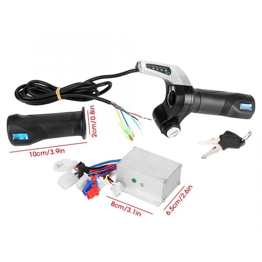 Kit de controlador de velocidad cepillado para bicicleta eléctrica Kit de Controlador LED de 24V y 250W con agarre de acelerador de bloqueo para Scooter Eléctrico, accesorios de regulador de velocidad de Motor