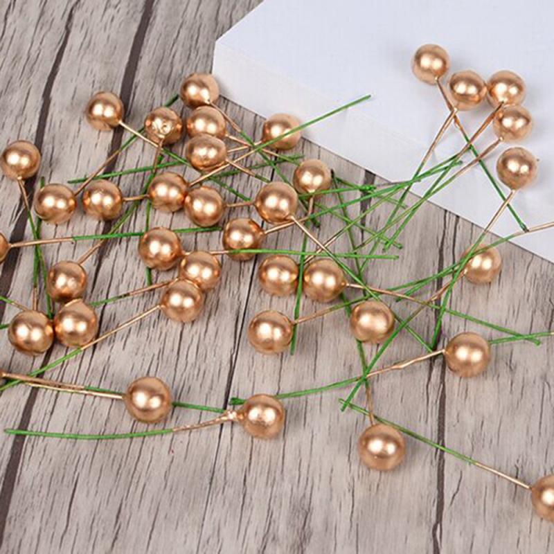 100Pcs/lot Artificial Berry Vivid Red Holly Berry Berries Home Garland Simulation Plant Wedding Garden Decor Artificial Fruits: 05 50pcs