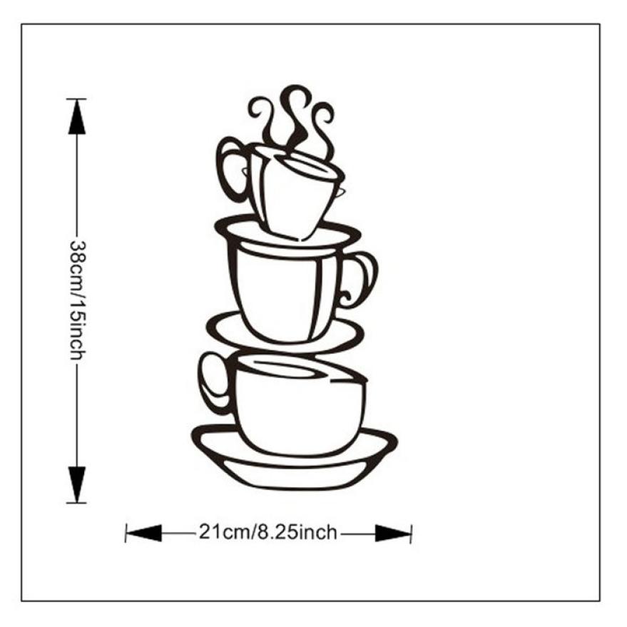 wall stickers home decor Removable DIY Kitchen Decor Coffee House Cup Decals Vinyl Wall Sticker muurstickers pegatinas de pared
