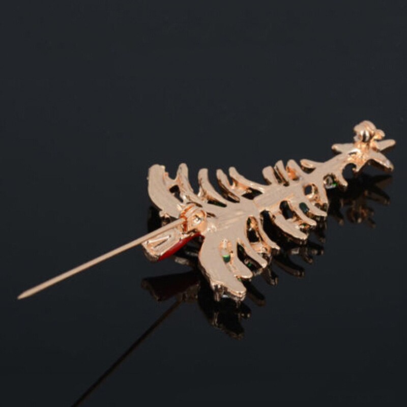 Weihnachten Baum Form Winter Mantel Kappe Brosche Strass Inlay Modeschmuck Festival Broschen Pins Für Frauen