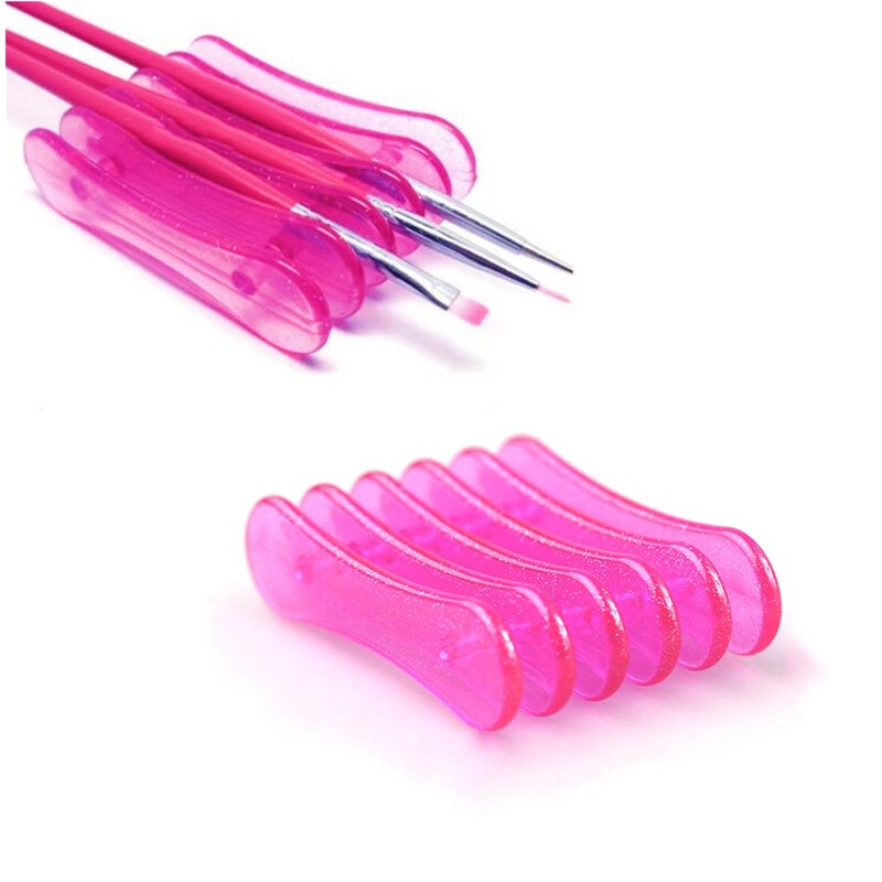 1pc Kunststoff Rosa Acryl UV Gel Pinsel Stift Stehen Für Nagel Kunst Manikübetreffend Zubehör Halfter Für machen-hoch-Werkzeug