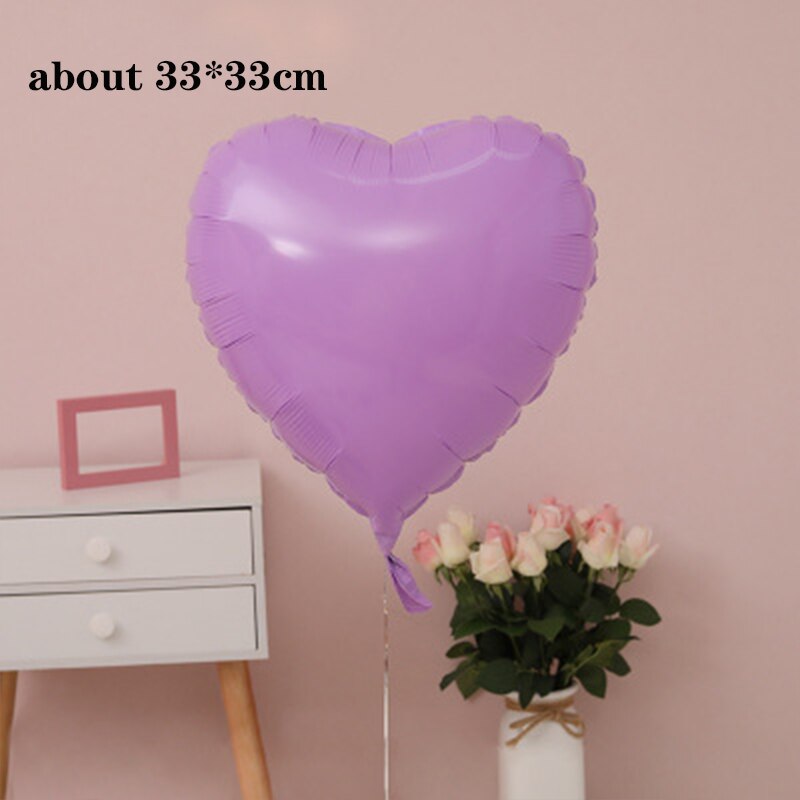 Globo de película de aluminio en forma de corazón, película de aluminio pentagrama, Globos de helio, decoración para , suministros de decoración, navidad: B-purple