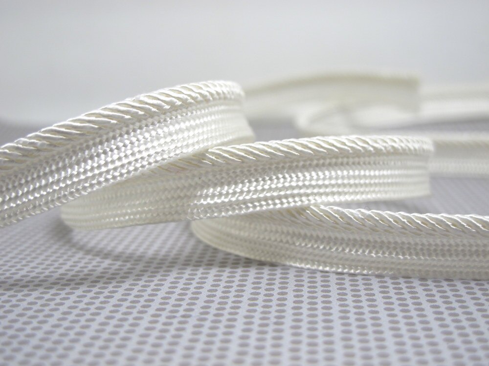 5 Yards 【WHITE】 Twisted Gevlochten Piping Lip Koord Trim | Kussen Kussen Trim | Bekleding Rand Trim Naaibenodigdheden: LC58 -10MM