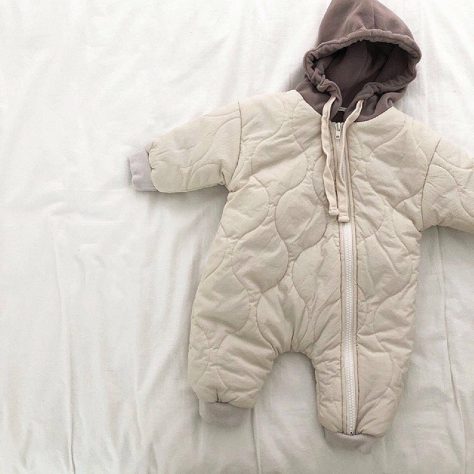 Kleinkind Baby Unten Baumwolle Solide Strampler Neugeborenen Baby Junge Mädchen Mit Kapuze Kleidung Schnee Anzug Winter Gesamt Verdicken Warme Outwear 0-24m