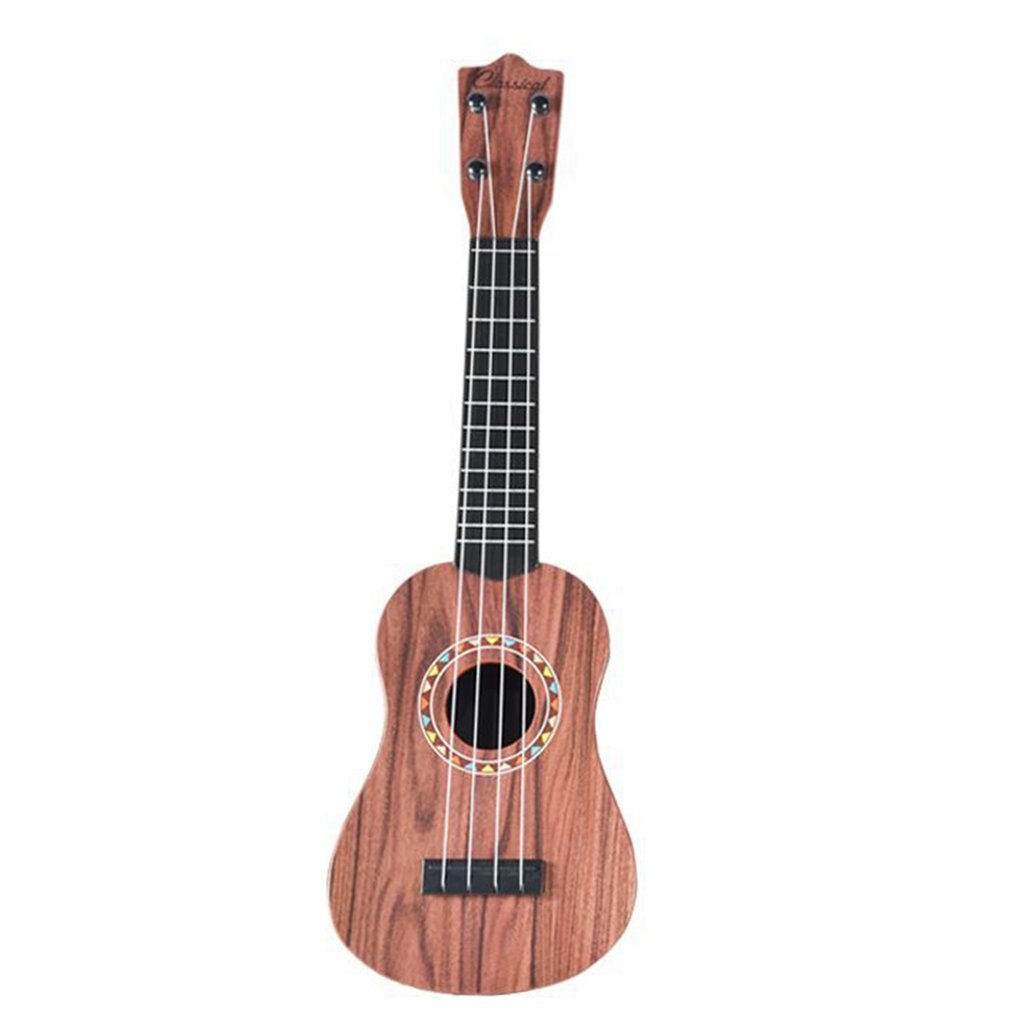 Ukulele 21 Inch Simulation Wood Grain 4 Strings Uke Bass Stringed Musical Instrument Perfect For Beginners For Kid: Gold