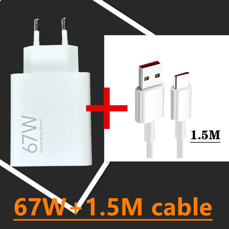Xiaomi Charger 120W 67W EU Fast Turbo charge USB 6A Type C Cable For xiaomi 12 11 10 9 Redmi Note 12 11 10 pro POCO X4 X5 X3: DE