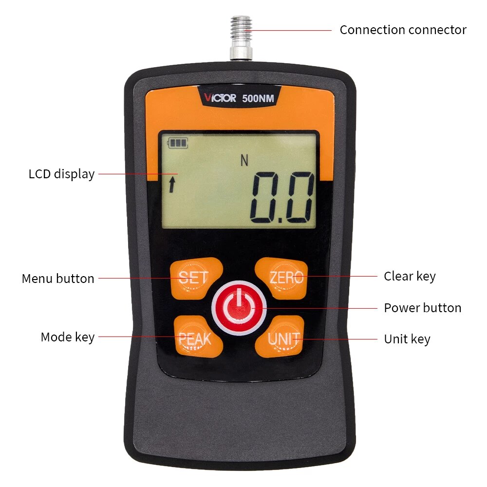 Digital Force Gauge Spring Push Pull Gauge Portable Push Pull Tester Measuring Instrument Dynamometer 500N Force Test Equipment