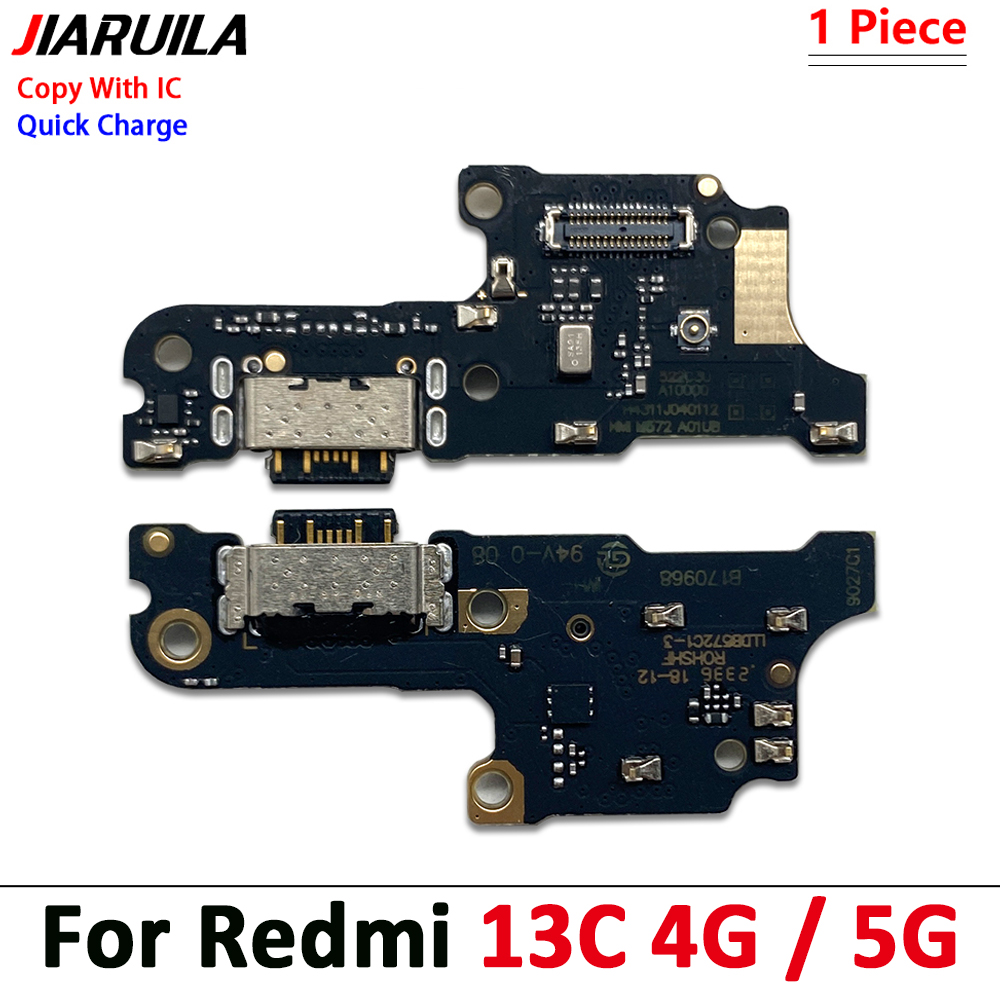 USB Charger Charging Port Dock Connector Microphone Flex Cable For Xiaomi Redmi 12C Note 12 4G 13 Pro Plus 5G 12s Fast charging: Rose