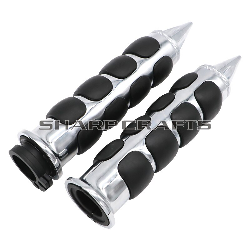Poignées Guidon Moto Aluminium CNC Avec Caoutchouc - 7/8 Pouces, Antidérapantes Confortables Pour Moto Scooter