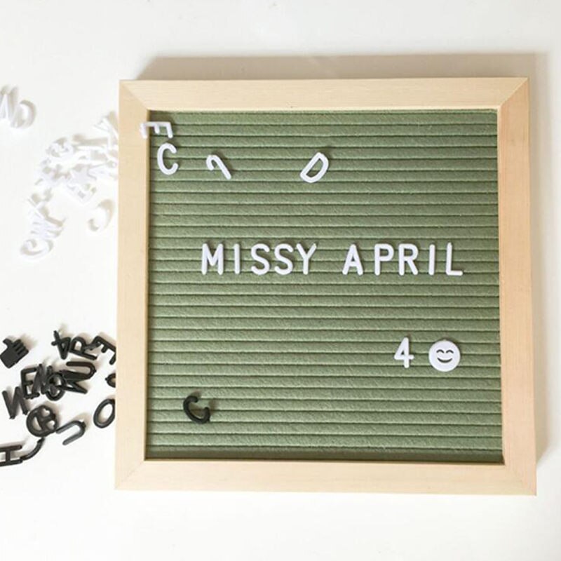 Beautiful Felt Letter Board Wooden Frame Changeable Symbols Numbers Characters Message Boards for Home Office Hogard: 8