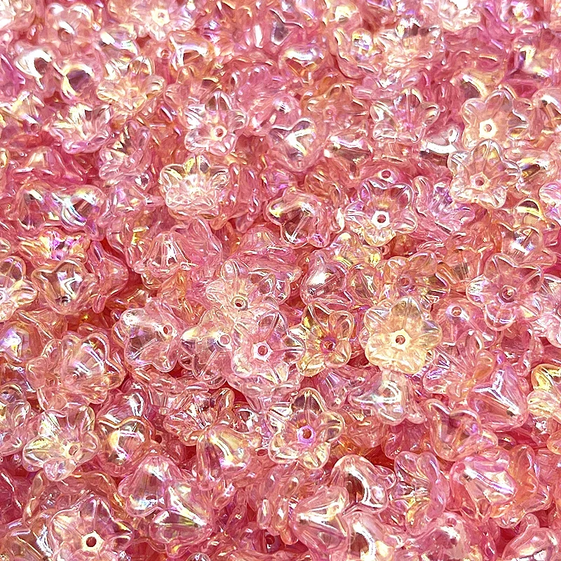 50 Uds. De tapas de cuentas acrílicas de campana de cambio Gradual de 7x13mm, accesorios de joyería, dijes, pulseras, cuentas espaciadoras para fabricación de joyas: Oro