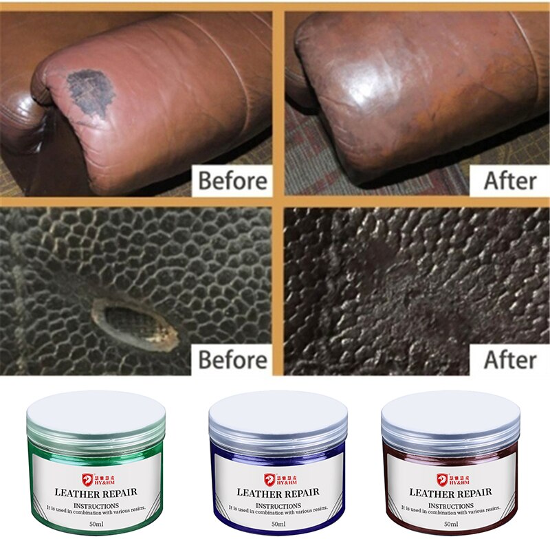 Kit de reacondicionamiento de cuero líquido para asientos de coche, Kit de reparación de vinilo Universal, 50ml,