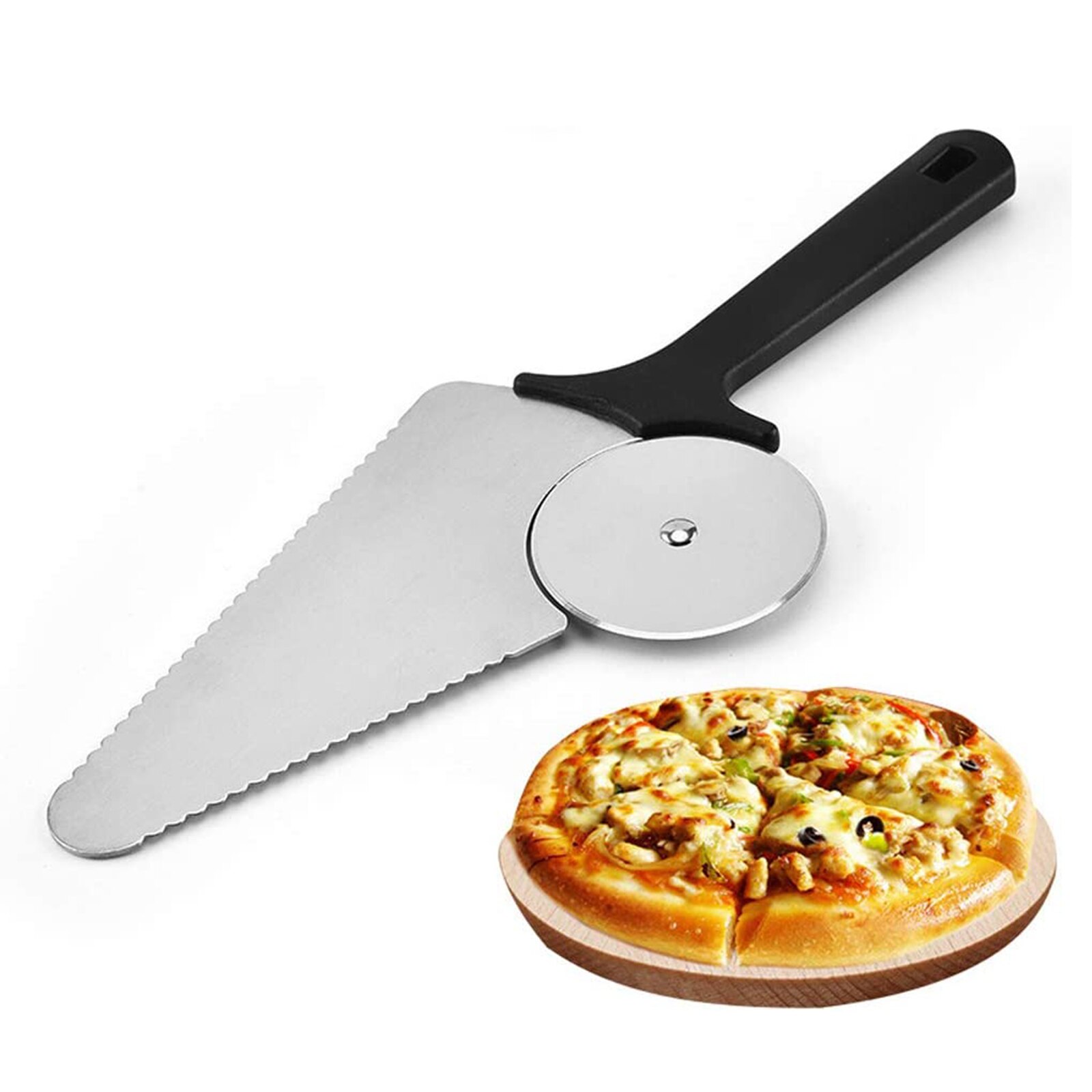 Pizza Cutter 1PC Multifunctional Stainless Steel Kitchen Pizza Tools Food Helper Turner Divider Pizza Cutters Wheels