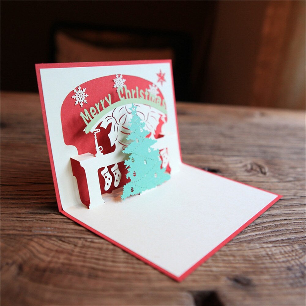 3D Card Christmas Greeting Baby Happy Fold Christmas Greeting card Christmas Decoration navidad adornos