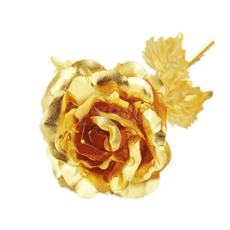 24k gullbelagt rose blomst valentinsdag bryllupsdag bursdag romantisk gylden rose fest dekorasjon