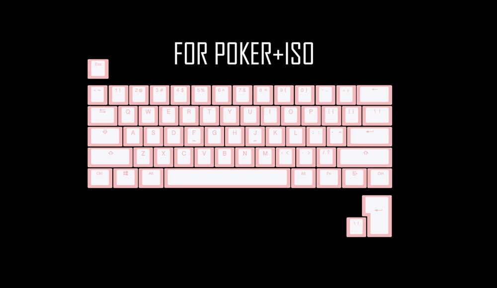 pudding pbt doubleshot keycap oem back light for mechanical keyboards milk white pink black gh60 poker 87 tkl 104 108 ansi iso: PinkWhite poker iso