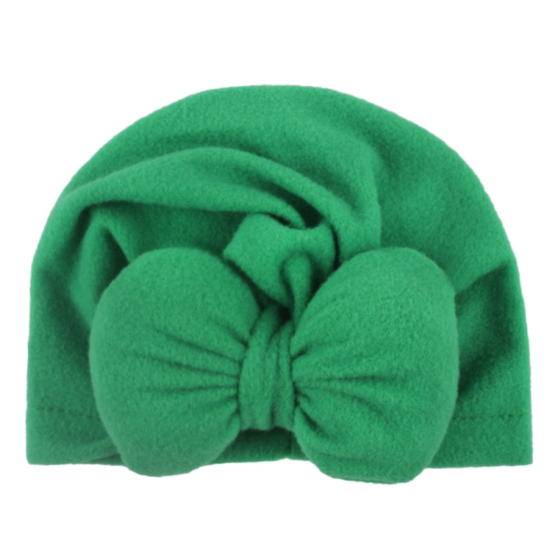 Cotton Hat Knotted Bow Headwear Baby Solid Color Indian Turban Newborn Toddler Kids Baby Boy Girl Warm Soft Cap: 02