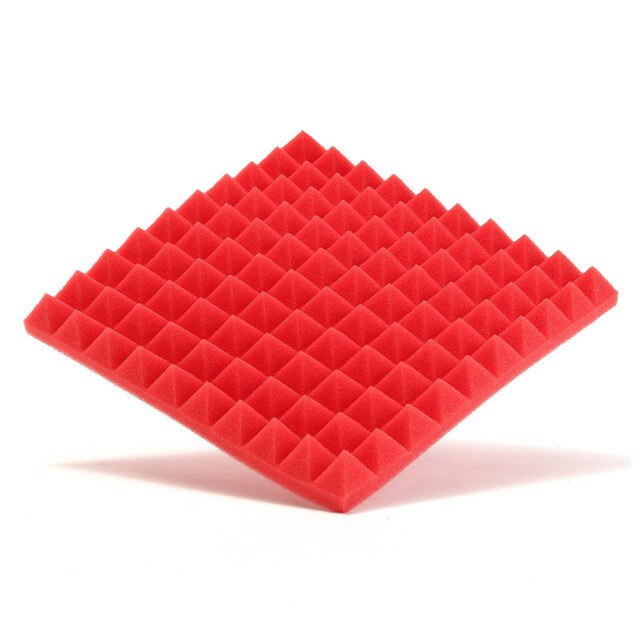 6pcs 250x250x30mm Soundproof Foam Studio High Density Acoustic Foam Sound Absorption Sponge Musical Instruments Accessories: red