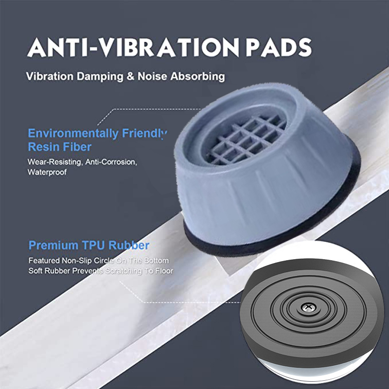 4PCS Anti Vibration Washing Machine Feet Pads Rubber Legs Silent Skid Raiser Mat for Washing Machine Support Refrigerator Base